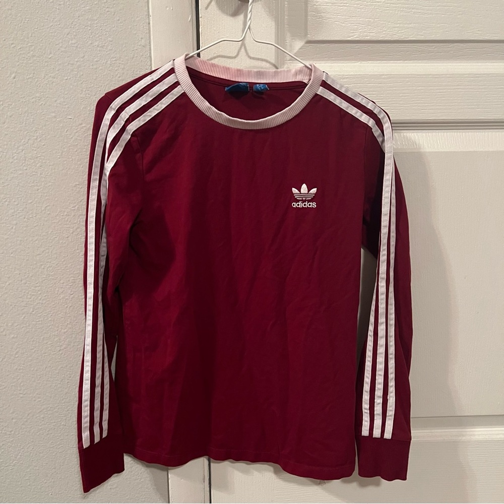 Womens Adidas Burgundy Long Sleeve